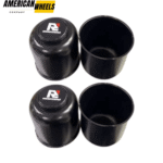 4.25in Floating Push Through Center Cap Mirror Polished / Black Stainless with EZ Lube Plug - 20274705=[74311+77130+71021]