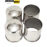 4.25in Stainless Push Thru Center Caps 2 Close 2 Open Combo for Trailer Rim Center Hole - 20274374=[74365+74332]x2