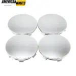 4pcs 83mm 3 1/4in Matte Black/Silver Wheel Center Caps for GMC Silverado Cybertruck - 20214487MBR