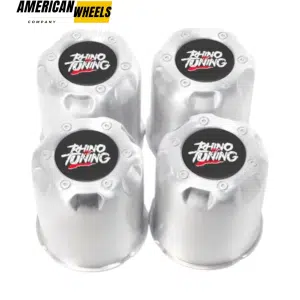 4pcs 3.27in Aluminum Push Through Center Caps for 3.27in Bore 3.66'' Height - 20260017SV=[74301SV+20971]x4
