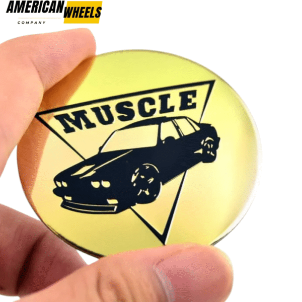 59mm Aluminum Wheel Center Caps Stickers Muscle Car Golden Pattern 4pcs - 20214930 - Image 2