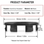 54mm 2.13in Nissan ＆ Infiniti Snap-On Universal Center Caps - 20213697 - Image 9