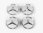 4pcs Matte Silver Wheel Hub Inserts Mercedes Benz A0004003800 9283 - Image 3