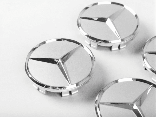4pcs Matte Silver Wheel Hub Inserts Mercedes Benz A0004003800 9283 - Image 2