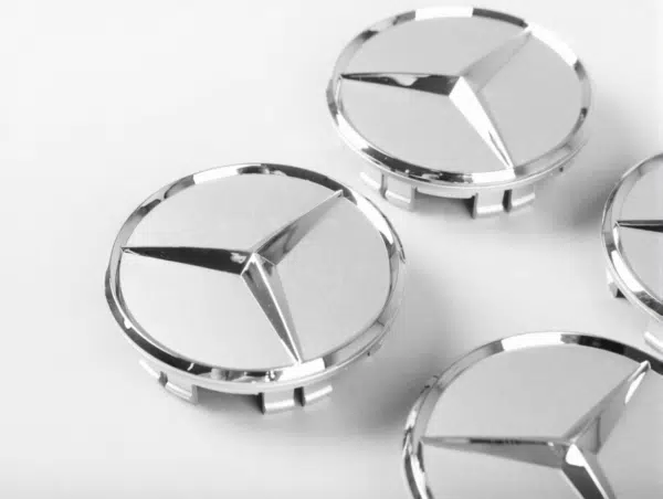 4pcs Matte Silver Wheel Hub Inserts Mercedes Benz A0004003800 9283 - Image 2