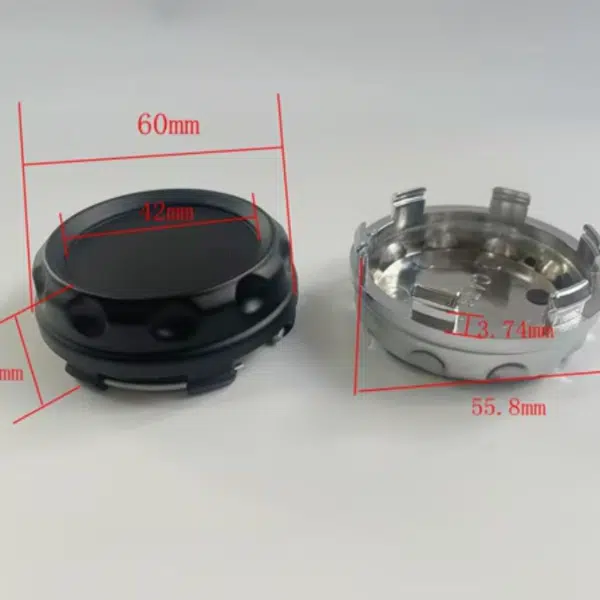 4pcs Set 60mm Snap On Black Blank Wheel Center Caps – CAP840 - Image 7