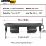 70mm (2.76in) Wheel Center Cap For Honda Accord Odyssey #44732-SXO-JO10 - 20213274 - Image 10