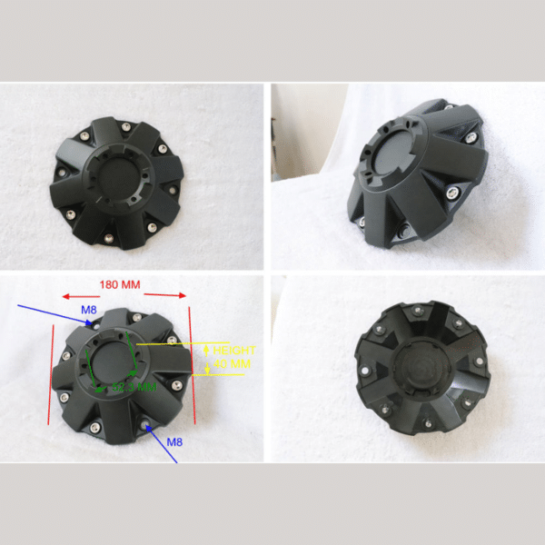 4pcs Set 180mm Snap On Black Wheel Center Caps – C806806 - Image 7