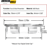 70mm (2.76in) Wheel Center Cap For Honda Accord Odyssey #44732-SXO-JO10 - 20213274 - Image 11