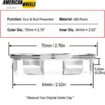 70mm (2.76in) Wheel Center Cap For Honda Accord Odyssey #44732-SXO-JO10 - 20213274 - Image 11