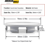 70mm (2.76in) Wheel Center Cap For Honda Accord Odyssey #44732-SXO-JO10 - 20213274 - Image 12