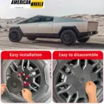 4pcs 195mm 7.68in Heptagon Wheel Center Caps for Tesla Cybertruck 20" Terrain Wheels - 20250005MB - Image 3