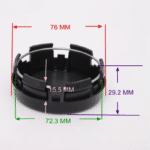 4pcs Set 79.2mm Snap On No Logo ABS Black Wheel Center Decoration Caps – C-263 - Image 9