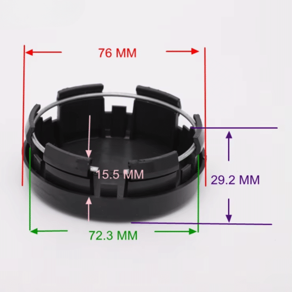4pcs Set 79.2mm Snap On No Logo ABS Black Wheel Center Decoration Caps – C-263 - Image 9