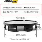 70mm (2.76in) Wheel Center Cap For Honda Accord Odyssey #44732-SXO-JO10 - 20213274 - Image 13