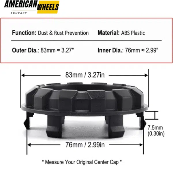 4pcs 83mm Matte Black Center Hub Caps for Chevy Avalanche GMC Sierra Cybertruck - 20214666MB - Image 4