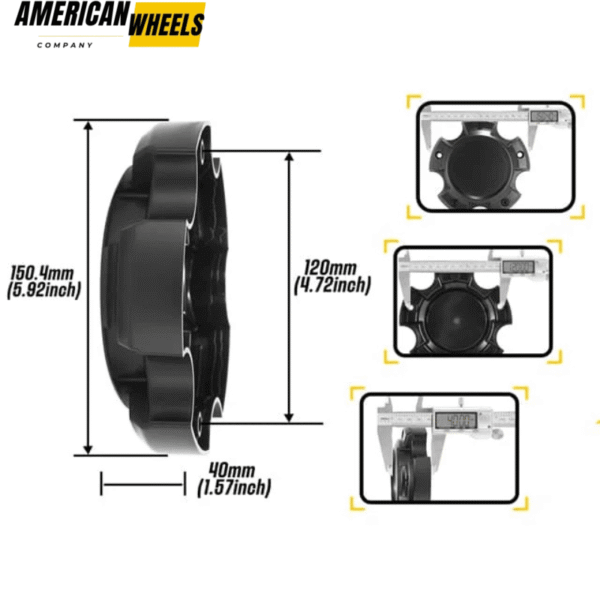 150mm 5.92in 2007-2019 Toyota Tundra Wheel Center Caps Replace #881C20 #89-9598B #S1311-09 - 20272063 - Image 9