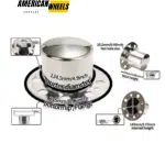 4.9in 2 Front 2 Rear Stainless Lug Nut Center Cap for 8x6.5 Wheel 134-1 4.9" Shaft Diameter - 20274371CH=[74351CH+74352CH]x2 - Image 3