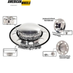 4pcs 5.15in 8 Lug Eagle Alloys Front Rear Dually Stainless Wheel Center Caps #3108-06 x 2 - 20274364CH=[74355CH+74356CH]x2 - Image 3