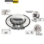 4pcs 5.15in 8 Lug Eagle Alloys Front Rear Dually Stainless Wheel Center Caps #3108-06 x 2 - 20274364CH=[74355CH+74356CH]x2 - Image 3