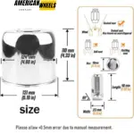 4.88in Push Through Wheel Center Hub Caps with Removable Top Caps and 9/16"-18 Lug Nuts - 20274418=[74073+12232CHx8] / [74167BK+12232MBx8] - Image 4