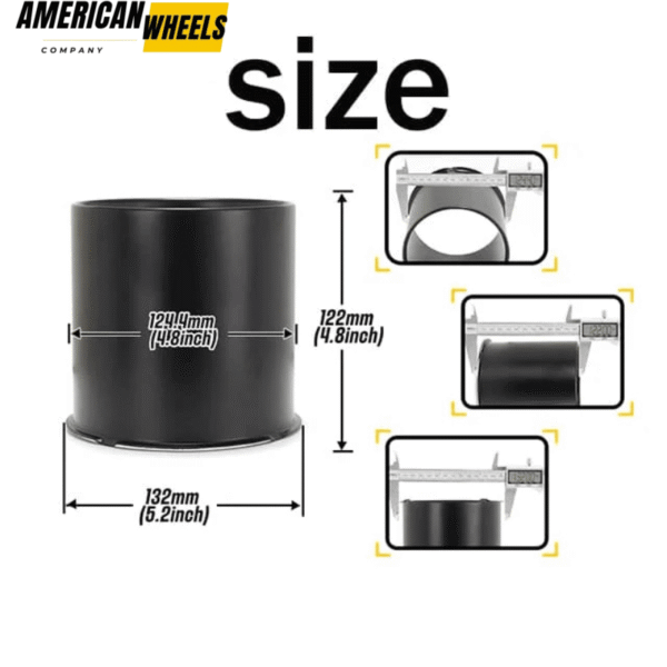2pcs 4.9in Stainless Opened Push-Thru Front Wheel Center Caps for 4.9in Bore, 4.8in Height - 20274359 - Image 4