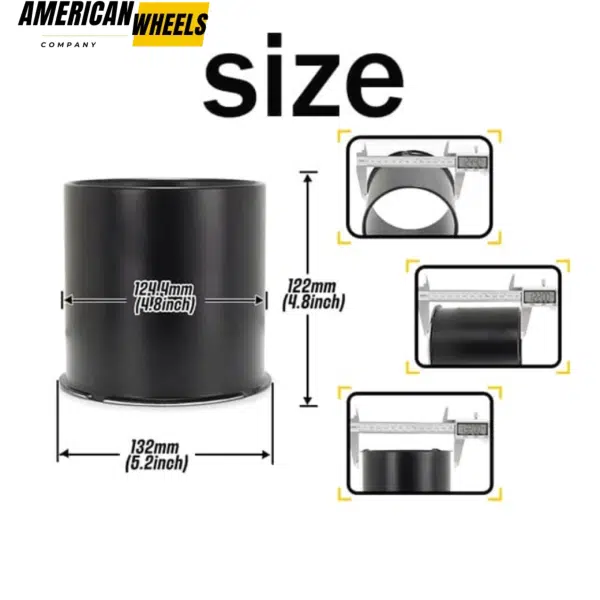 2pcs 4.9in Stainless Opened Push-Thru Front Wheel Center Caps for 4.9in Bore, 4.8in Height - 20274359 - Image 4