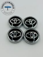 Toyota wheel center caps Chrome Black logo