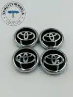 Toyota wheel center caps Chrome Black logo