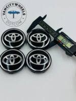 Toyota wheel center caps Chrome Black logo