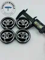 Toyota wheel center caps Chrome Black logo