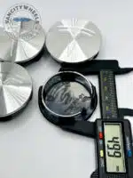 Tesla 57mm Chrome Wheel Center Caps - 4pc Set for Model 3, Y, S, X - Image 2