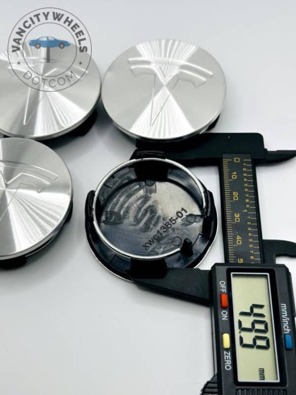 Tesla 57mm Chrome Wheel Center Caps - 4pc Set for Model 3, Y, S, X - Image 2