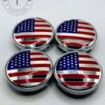 Set Of 4 Usa Flag Alloy Wheel Center Caps 60mm, Usa Flag Center Hub Caps 60mm