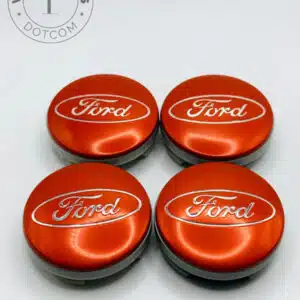 Ford 54mm Red and Chrome Wheel Center Caps