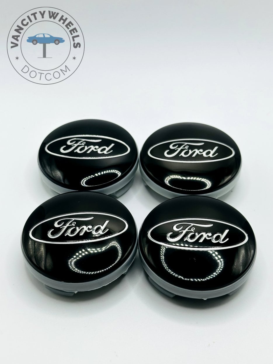 Ford 54mm Black Wheel Center Caps