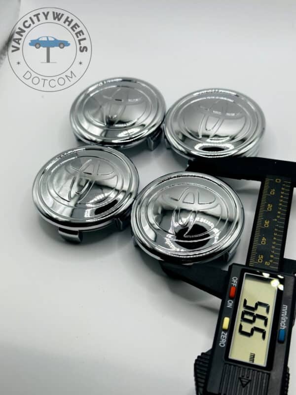 Toyota 56.5mm Chrome Wheel Center Caps - 4pc Set for Corolla & Camry - Image 4