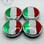 Set Of 4 Italy Flag Alloy Wheel Center Caps 60mm, Italy Flag Center Hub Caps 60mm