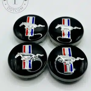 Ford Mustang 54mm Black Wheel Center Caps