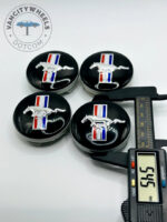 Ford Mustang 54mm Black Wheel Center Caps - 4pc Pony Logo Set - Image 2