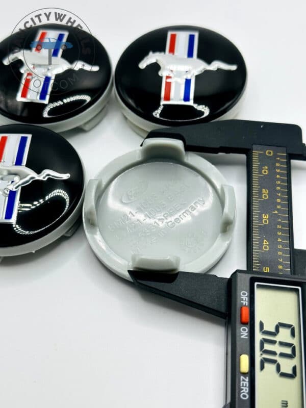 Ford Mustang 54mm Black Wheel Center Caps - 4pc Pony Logo Set - Image 4