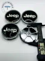 Jeep 68mm Black & Silver Wheel Center Caps - 4pc Set for Wrangler & Cherokee - Image 3
