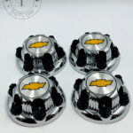 Set Of 4 Chrome/gold Chevrolet Alloy Wheel Center Caps 186mm, Chrome Center Hub Caps For Chevrolet Cars 186mm