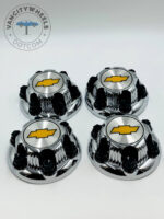 Set Of 4 Chrome/gold Chevrolet Alloy Wheel Center Caps 186mm, Chrome Center Hub Caps For Chevrolet Cars 186mm