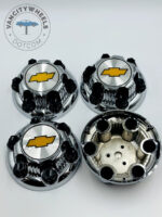 Set Of 4 Chrome/gold Chevrolet Alloy Wheel Center Caps 186mm, Chrome Center Hub Caps For Chevrolet Cars 186mm - Image 3