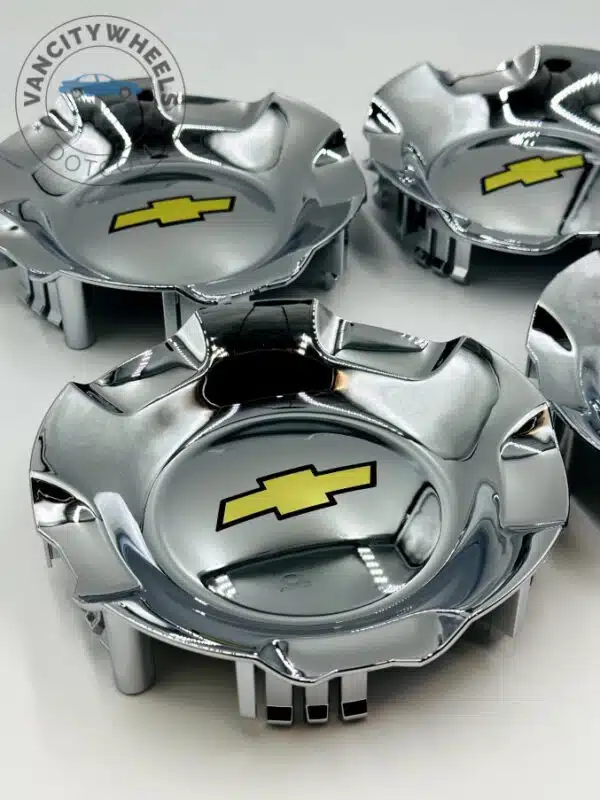 Set Of 4 Chrome/gold Chevrolet Alloy Wheel Center Caps 181mm, Chrome/chrome Center Hub Caps For Chevrolet Cars 181mm - Image 4