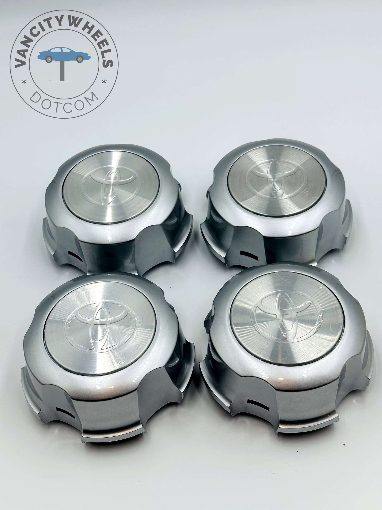 Set Of 4 Silver/chrome Toyota Wheel Center Hub Caps 150mm, Silver Center Hub Caps For Toyota Cars
