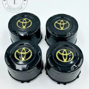 Set Of 4 Black/gold Toyota Steel Road Wheel Rim Centre Cap Land Cruiser 100 1998-2007, Black/gold Tall Hub Caps For Toyota Cars