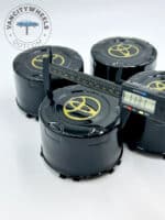 Set Of 4 Black/gold Toyota Steel Road Wheel Rim Centre Cap Land Cruiser 100 1998-2007, Black/gold Tall Hub Caps For Toyota Cars - Image 6