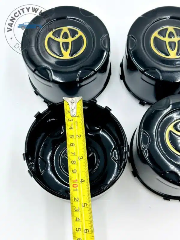 Set Of 4 Black/gold Toyota Steel Road Wheel Rim Centre Cap Land Cruiser 100 1998-2007, Black/gold Tall Hub Caps For Toyota Cars - Image 2